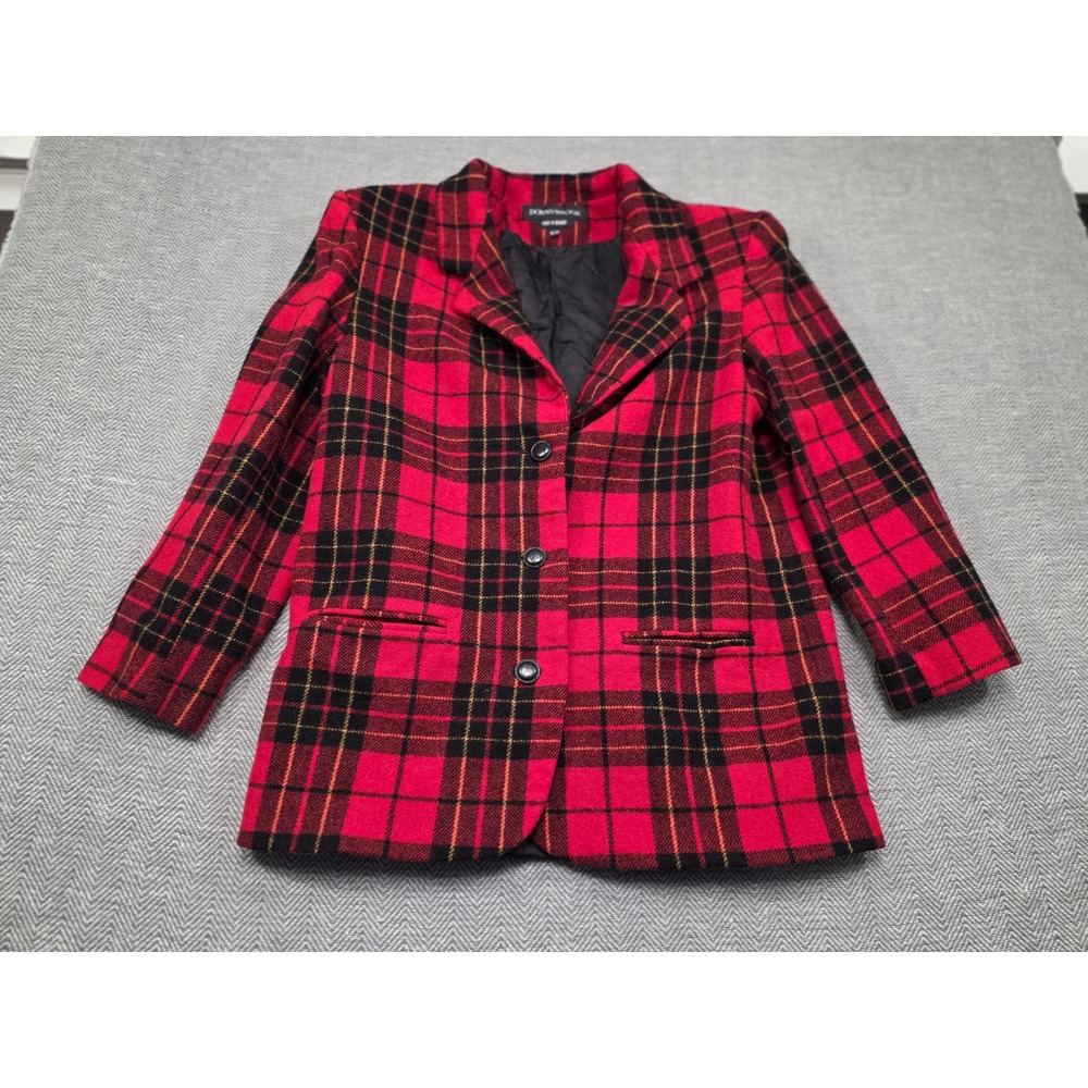 Vintage Donnybrook Red Black Plaid Blazer Jacket 11/12 Ukraine 90s Grunge Punk - Picture 8 of 9